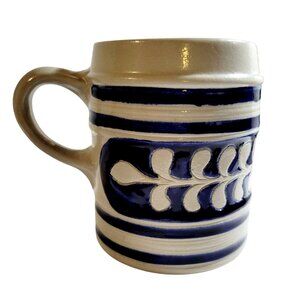 Vintage Tankard Mug Colonial Williamsburg Salt Pottery Cobalt Blue with Mark